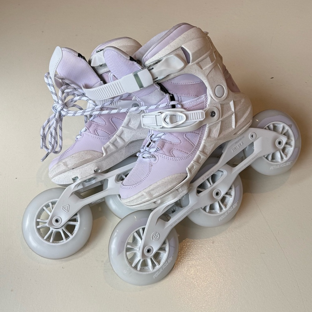 Women's Inline Skates in White and Purple